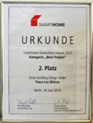 Smart Home Award 2013 Urkunde